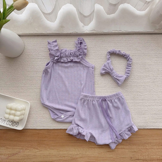 Purple Sando Set for Baby Girls