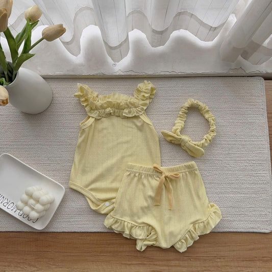 Yellow Sando Set for Baby Girls