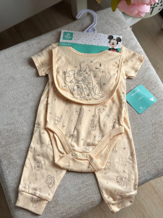 Mickey Onesie with Pajama and Bib Set