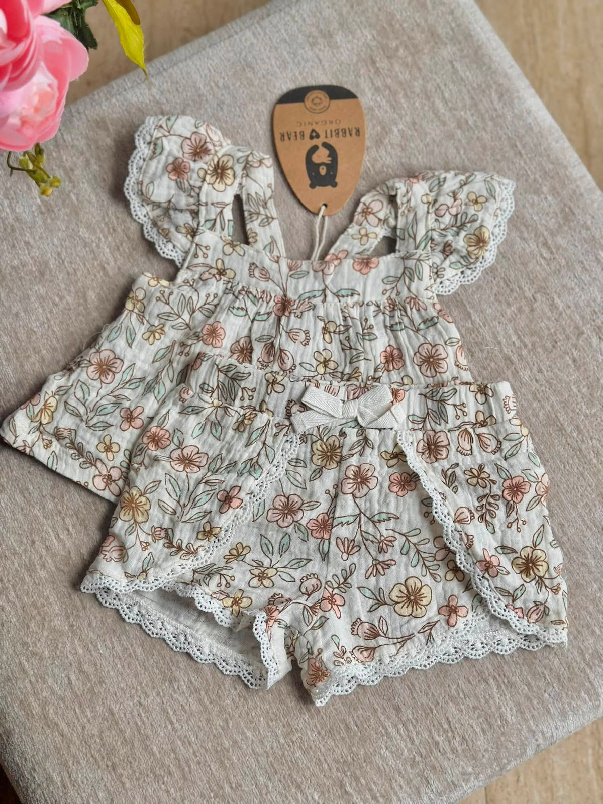 Nude Floral Rabbit Bear Sets