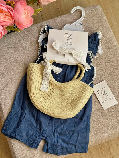 RZ Denim Jumpsuit with Bag and Hairclip