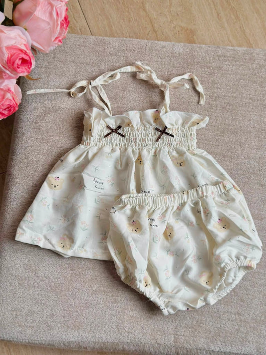 Cream Bear Cute Set