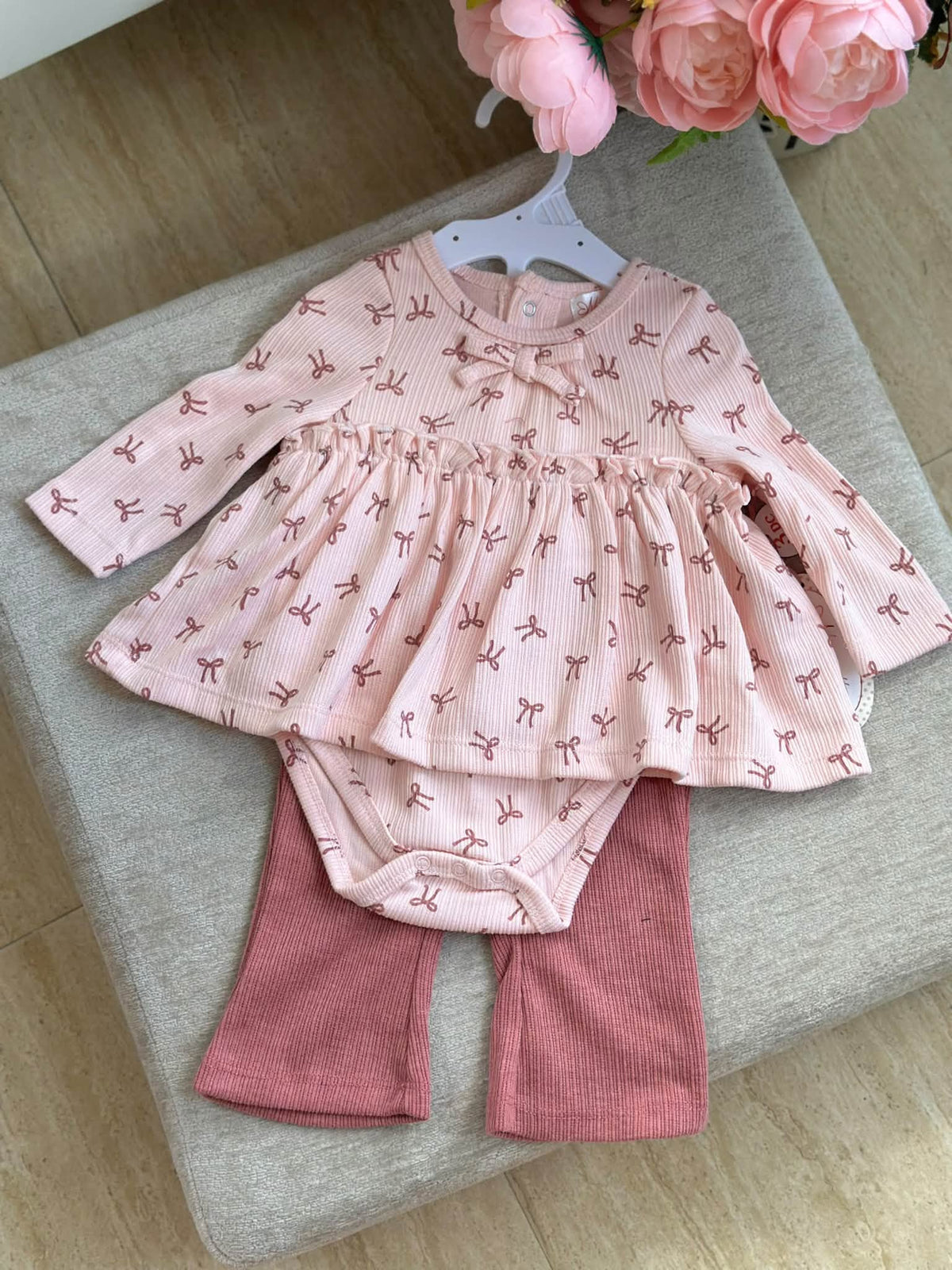 Long Sleeves Onesie Dress with Pants