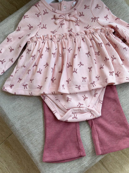 Long Sleeves Onesie Dress with Pants