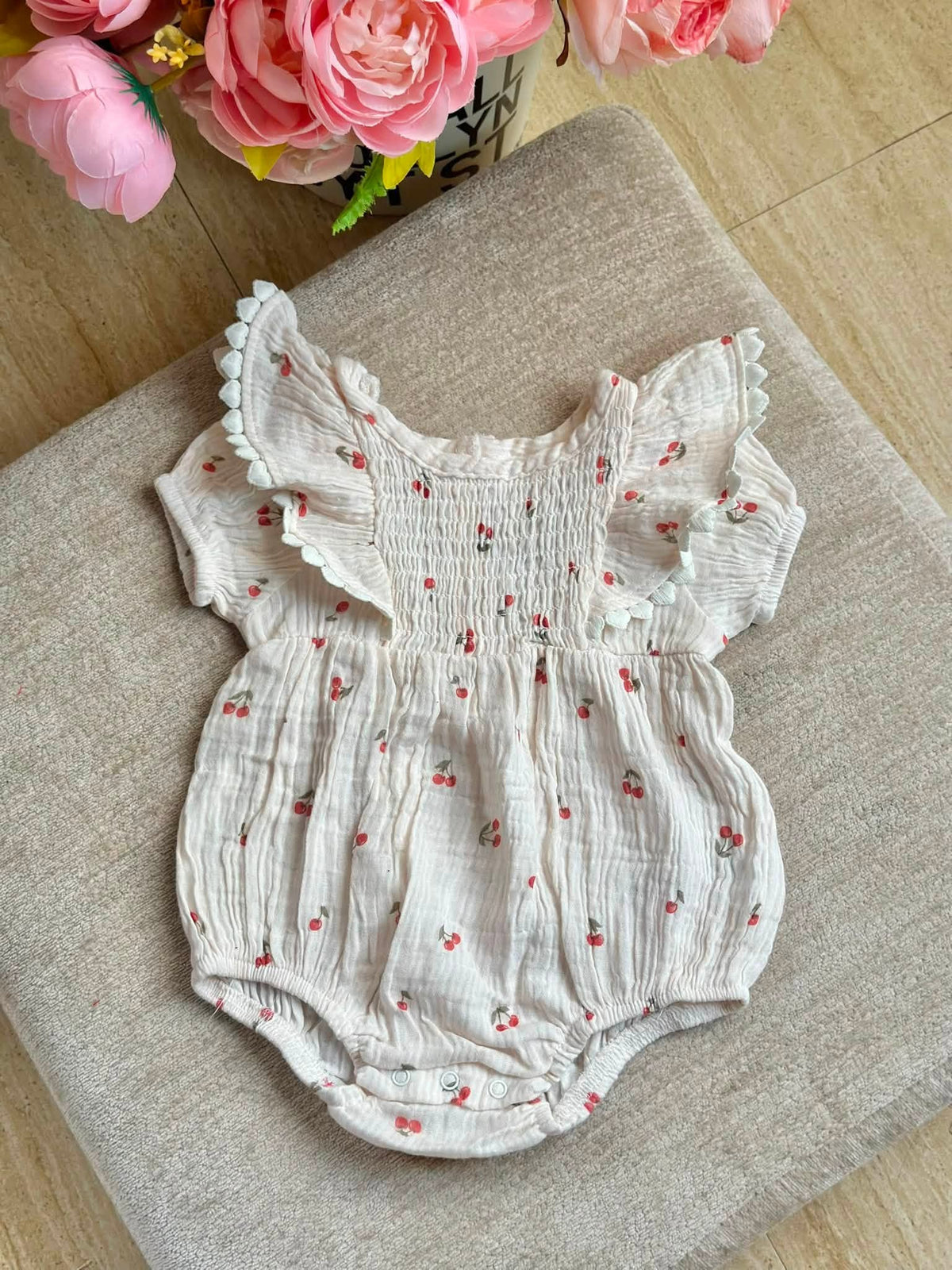 White Cherry Romper