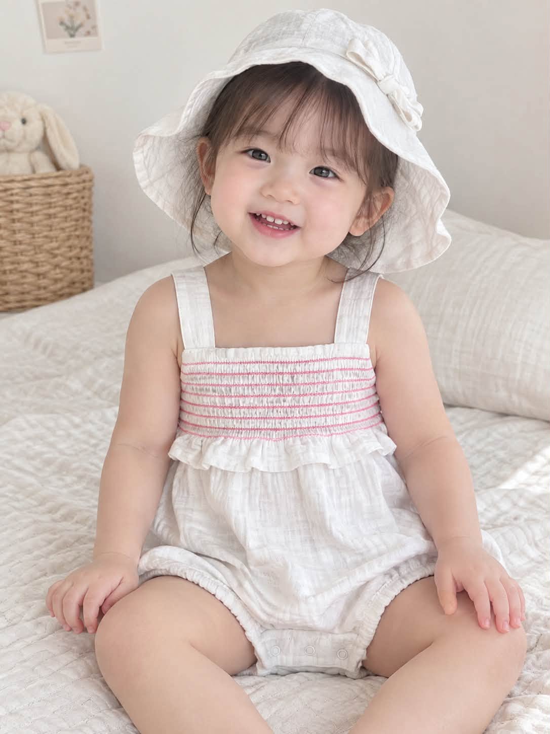 White Cutie Romper with Hat