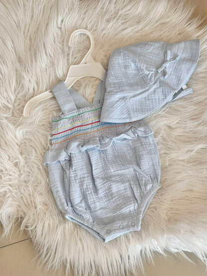 Blue Cutie Romper with Hat