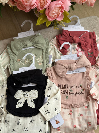 4pcs Onesies Set “Flesh Pink”