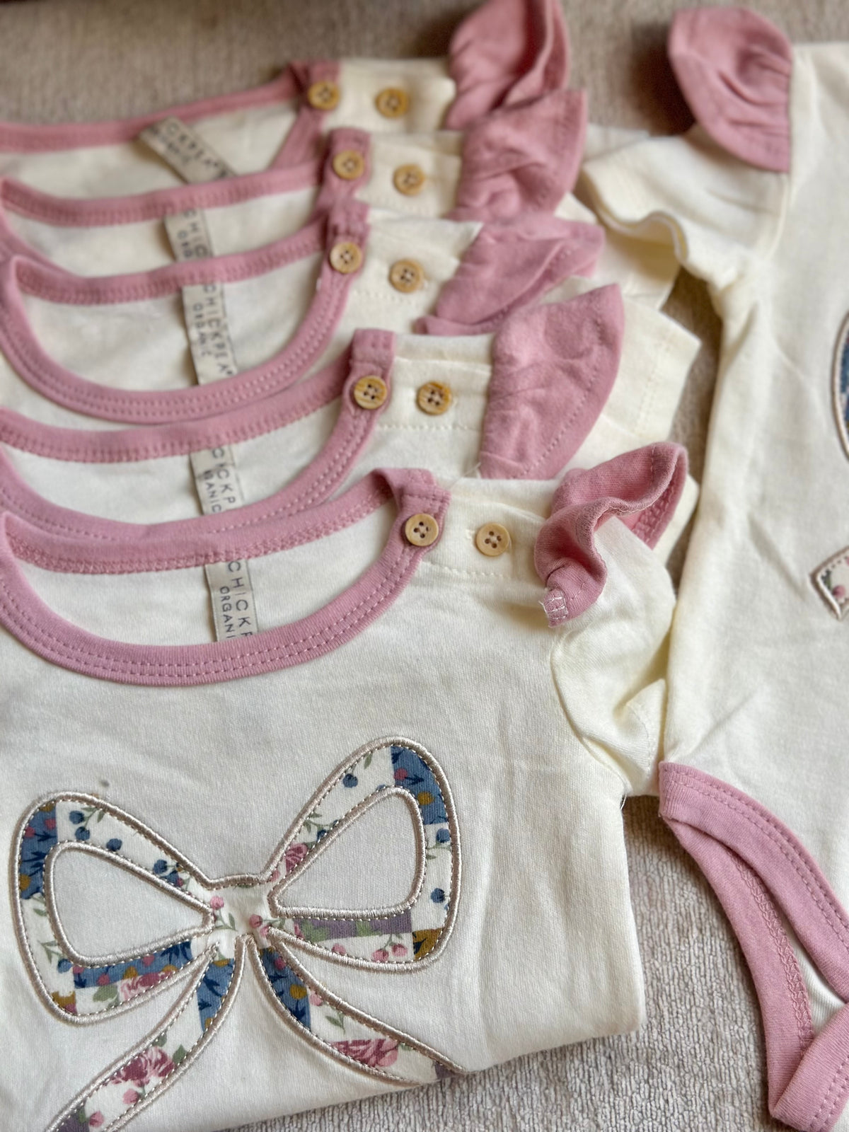Chickpea Ribbon Onesie