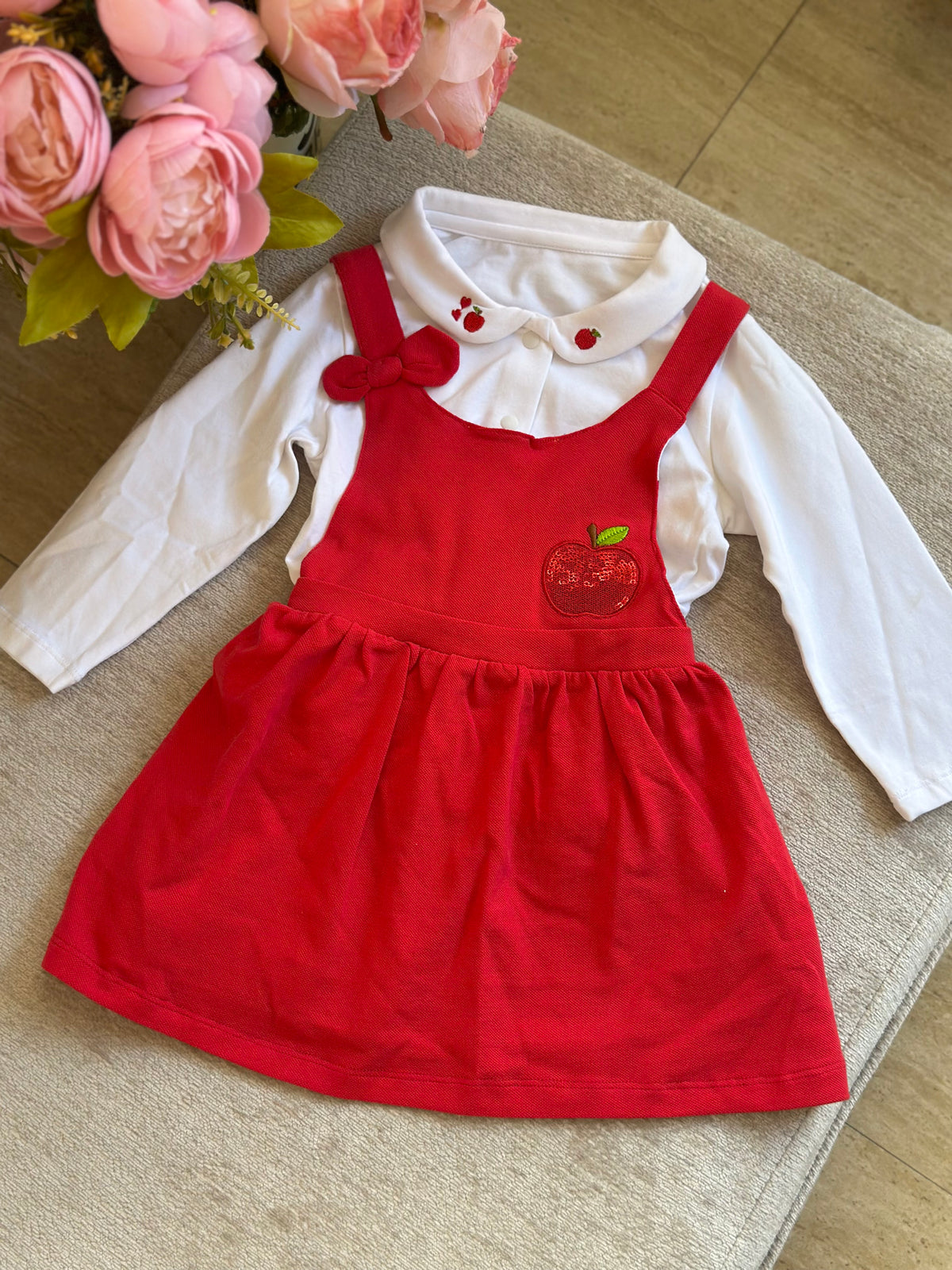 Red Apple Jumper Dress