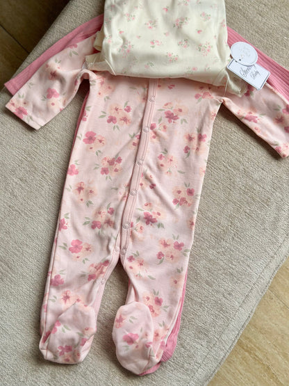 5pc Infant Set in Floral Pink