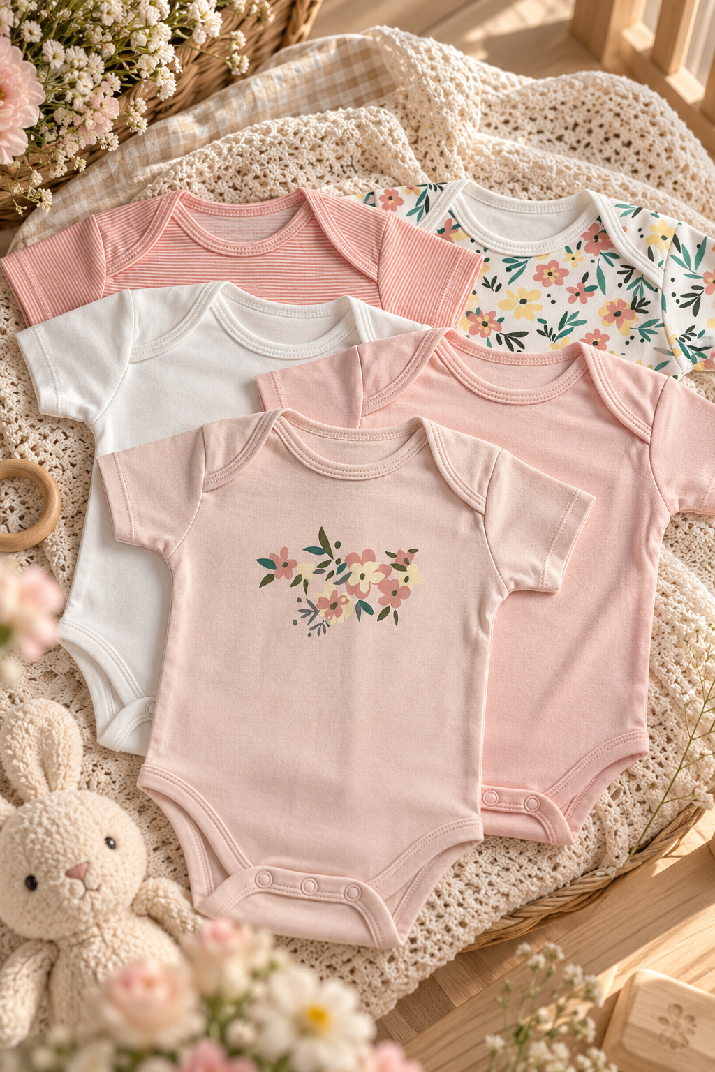 Mamas and Papas 5pc Short Sleeves Onesie