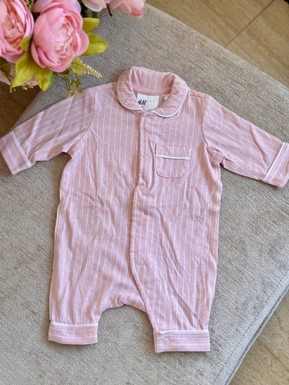 H&M Pink Stripes Overalls