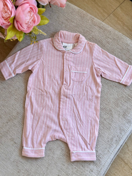 H&M Pink Stripes Overalls