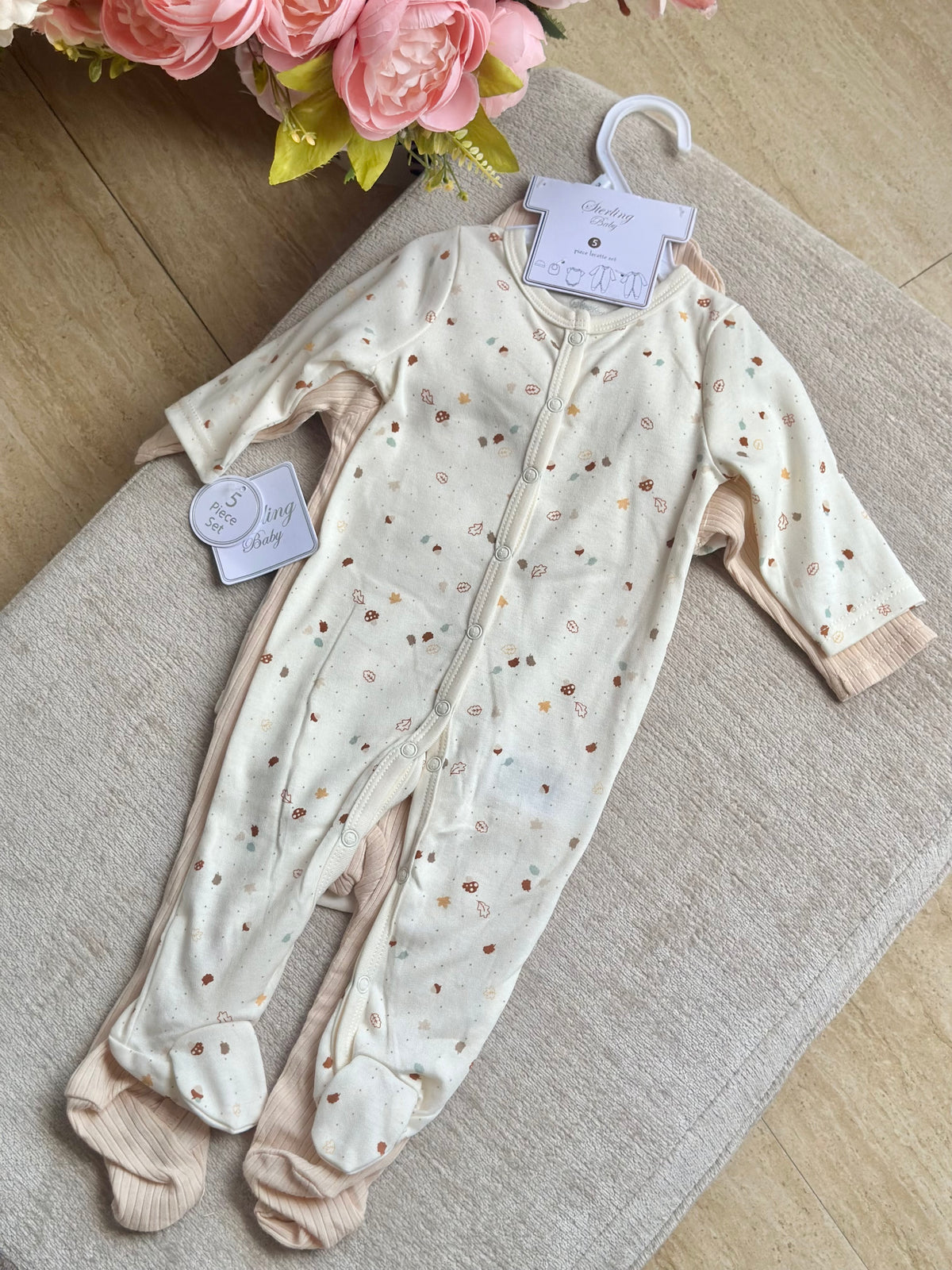 5pc Infant Set in Cream