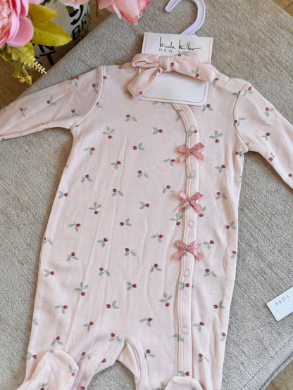 Nicole Miller Frogsuit with Headband “Baby Pink”