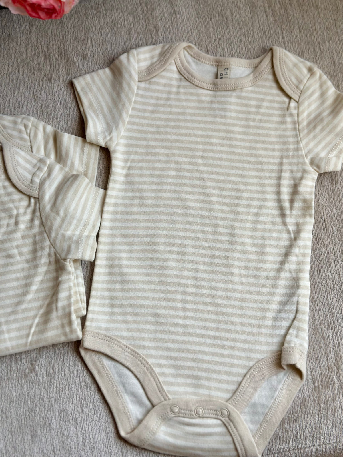 Chickpea Stripes Beige Onesie
