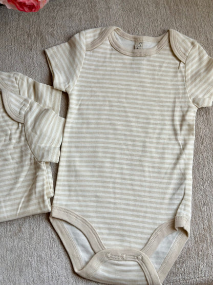 Chickpea Stripes Beige Onesie
