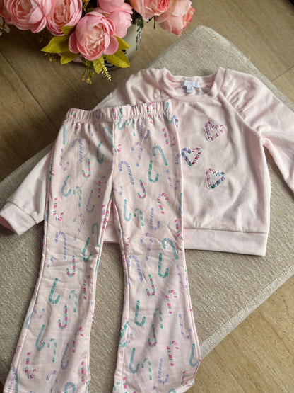 Btween Velvet Pajama Set - Hearts