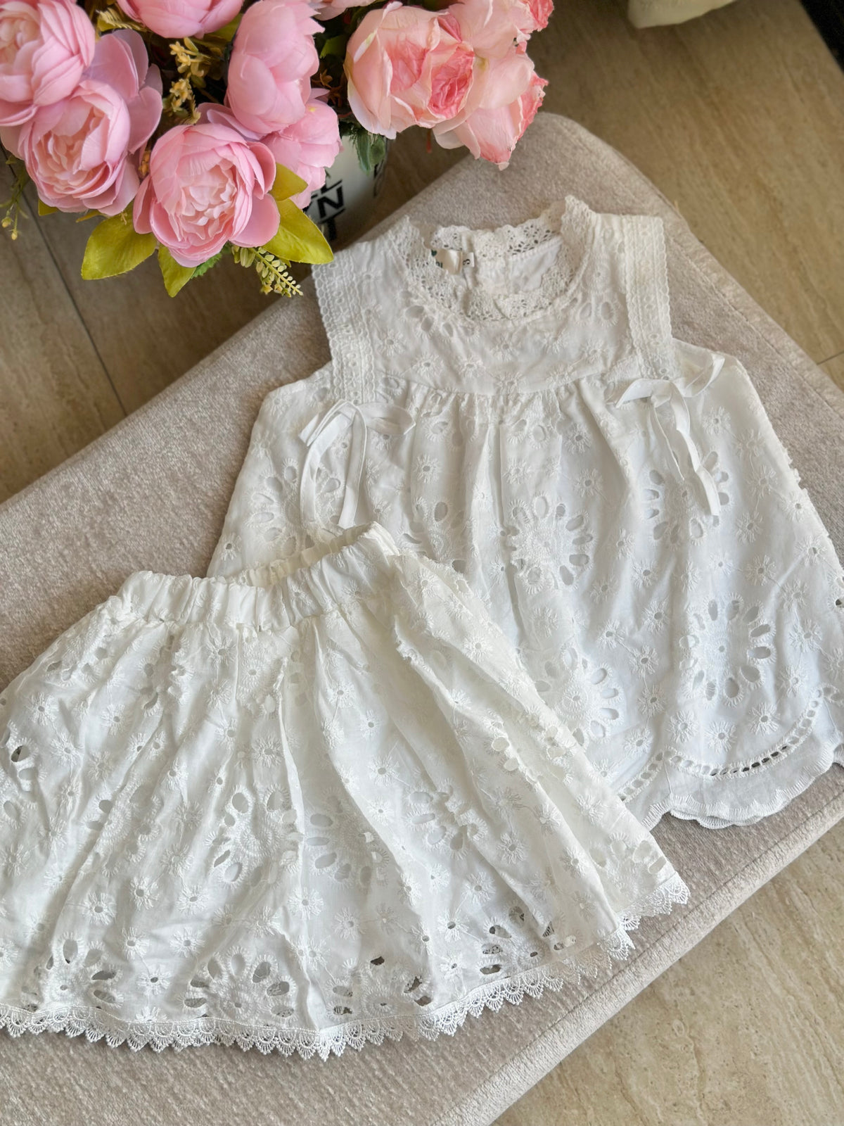 White Eyelet Summer Terno