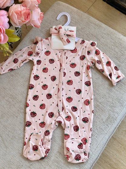 Nicole Miller Frogsuit with Headband “Strawberry”