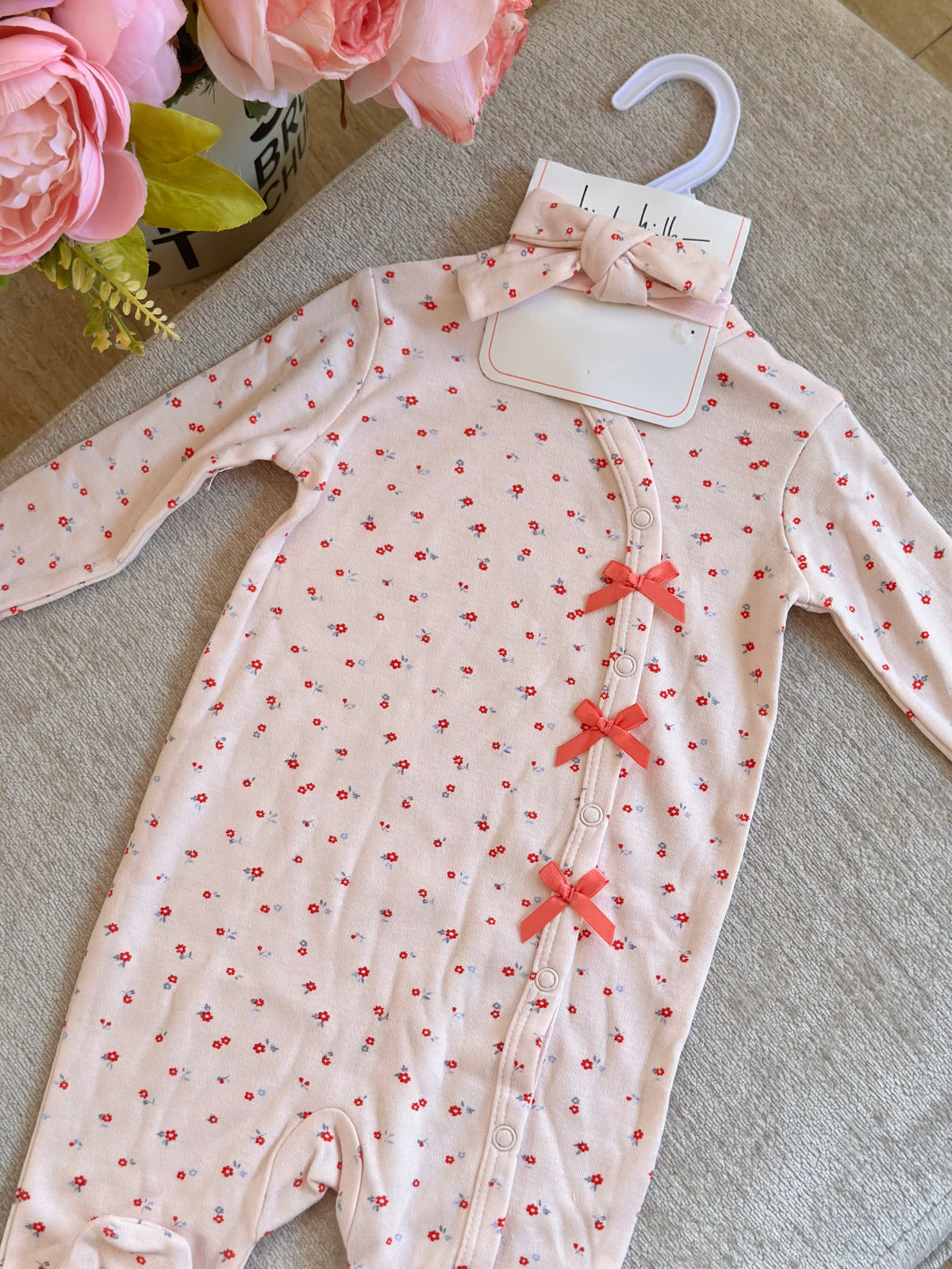 Nicole Miller Frogsuit with Headband “Light Peach”