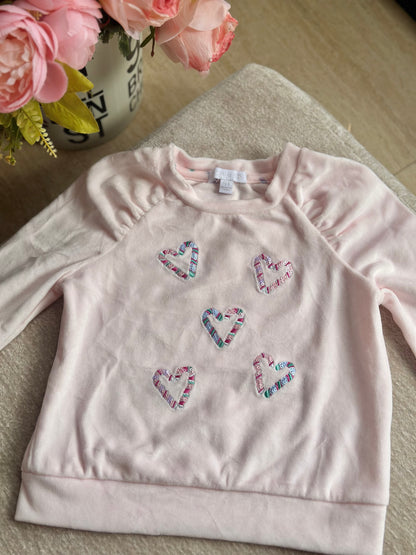 Btween Velvet Pajama Set - Hearts