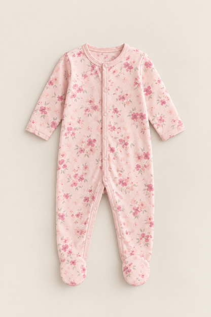 5pc Infant Set in Floral Pink
