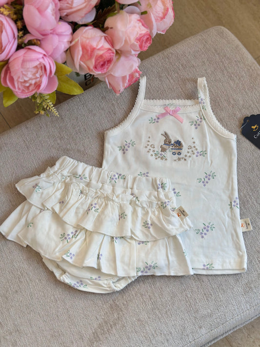 Cottoli 2pc Ruffles Set - White