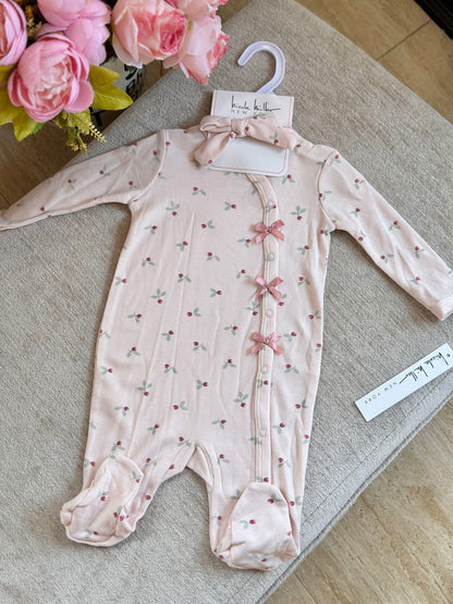 Nicole Miller Frogsuit with Headband “Baby Pink”
