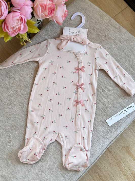 Nicole Miller Frogsuit with Headband “Baby Pink”