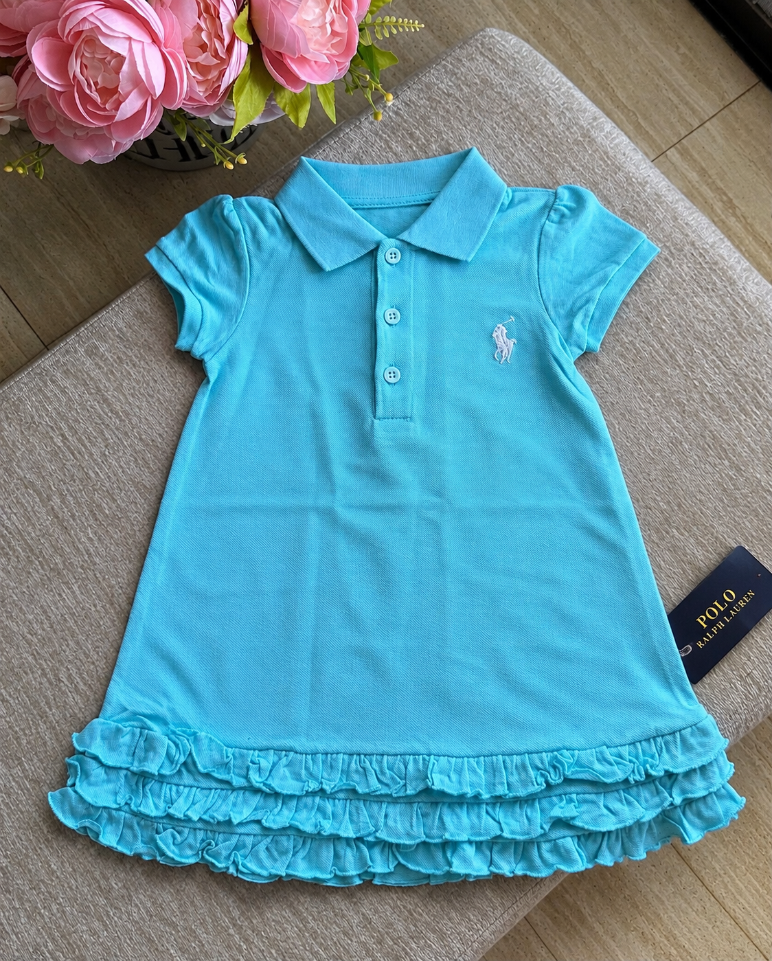 B3 RL Ruffles Dress - Sky Blue