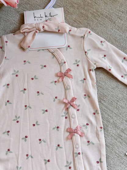 Nicole Miller Frogsuit with Headband “Baby Pink”