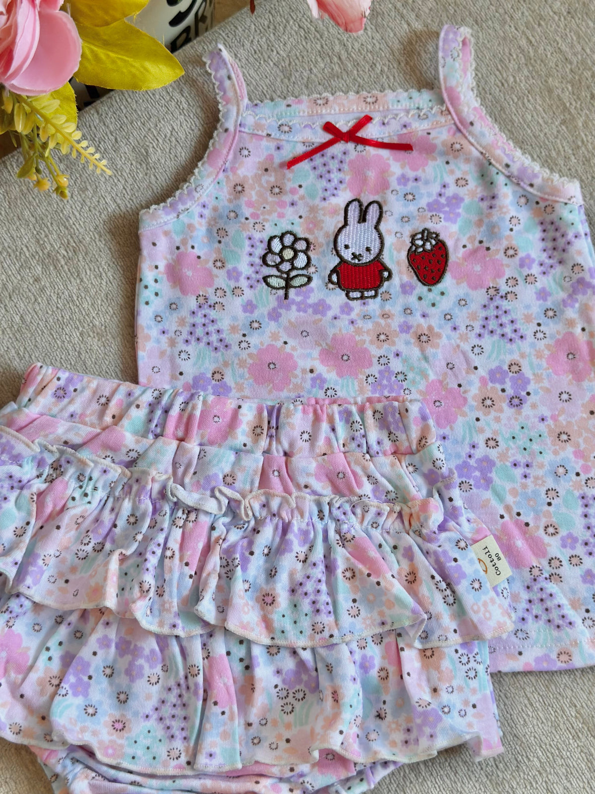 Cottoli 2pc Ruffles Set - Pastel