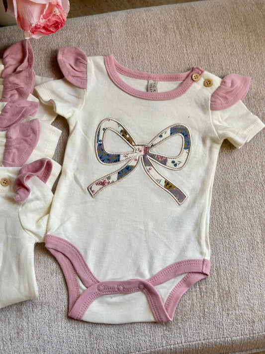 Chickpea Ribbon Onesie