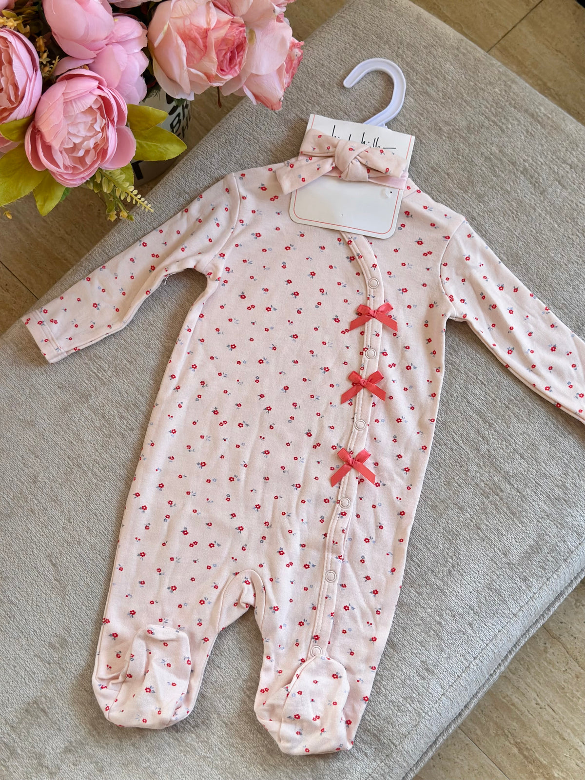 Nicole Miller Frogsuit with Headband “Light Peach”