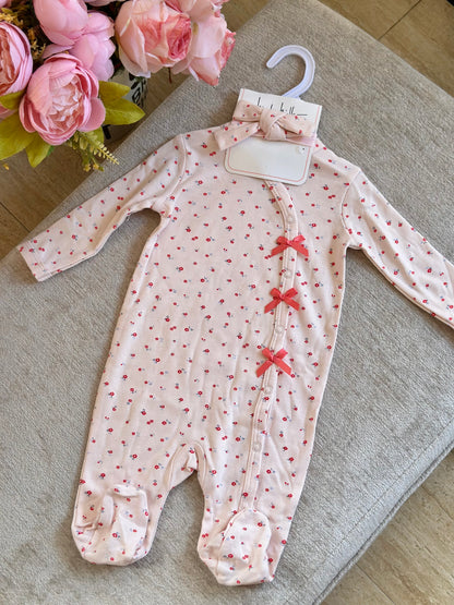 Nicole Miller Frogsuit with Headband “Light Peach”