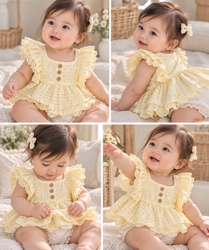 Yellow RZ Eyelet Summer Tops