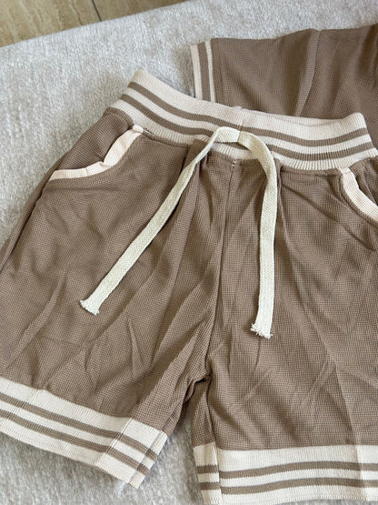Shirt and Short Set - Brown