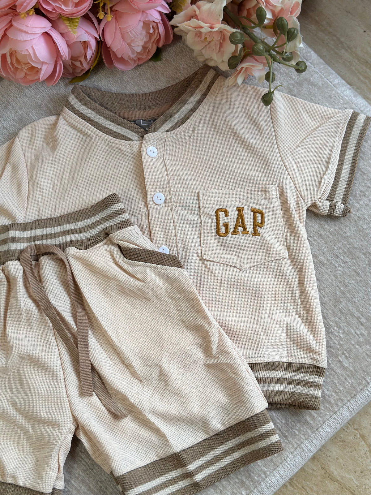 Shirt and Short Set - Cream