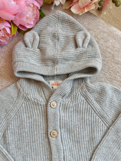 Cat & Jack Knitted Jacket with Hood- Gray