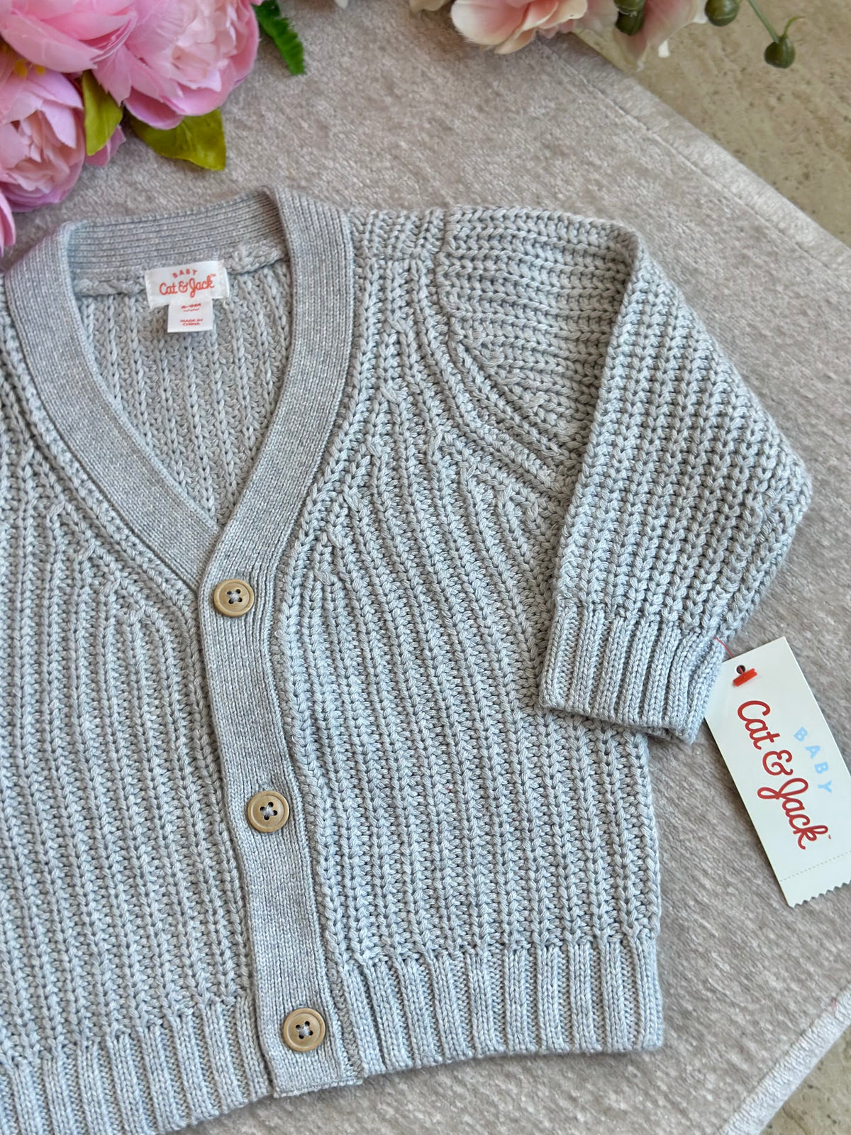 Cat & Jack Knitted Vest Jacket - Gray
