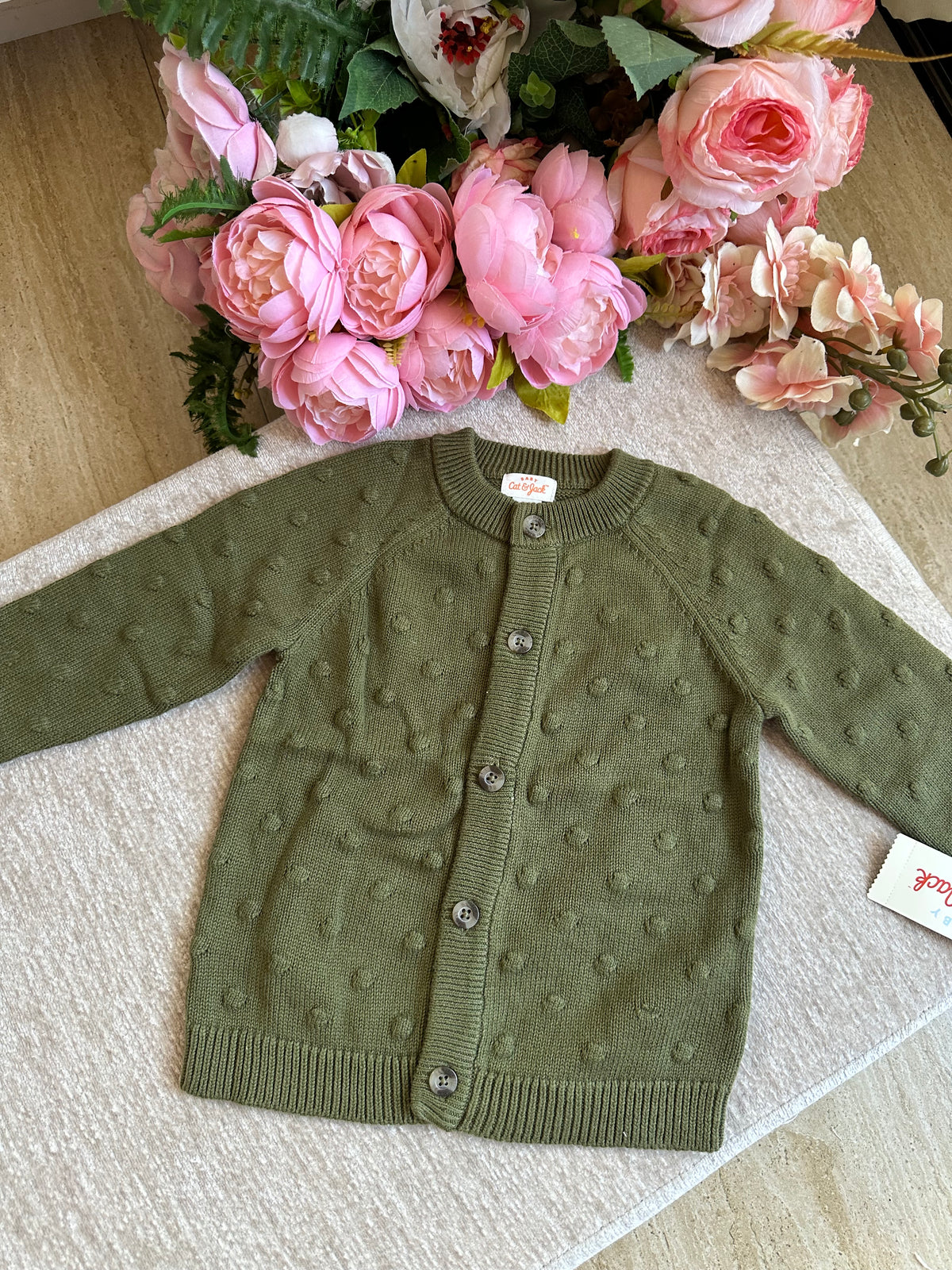 Cat & Jack Knitted Jacket - Army Green