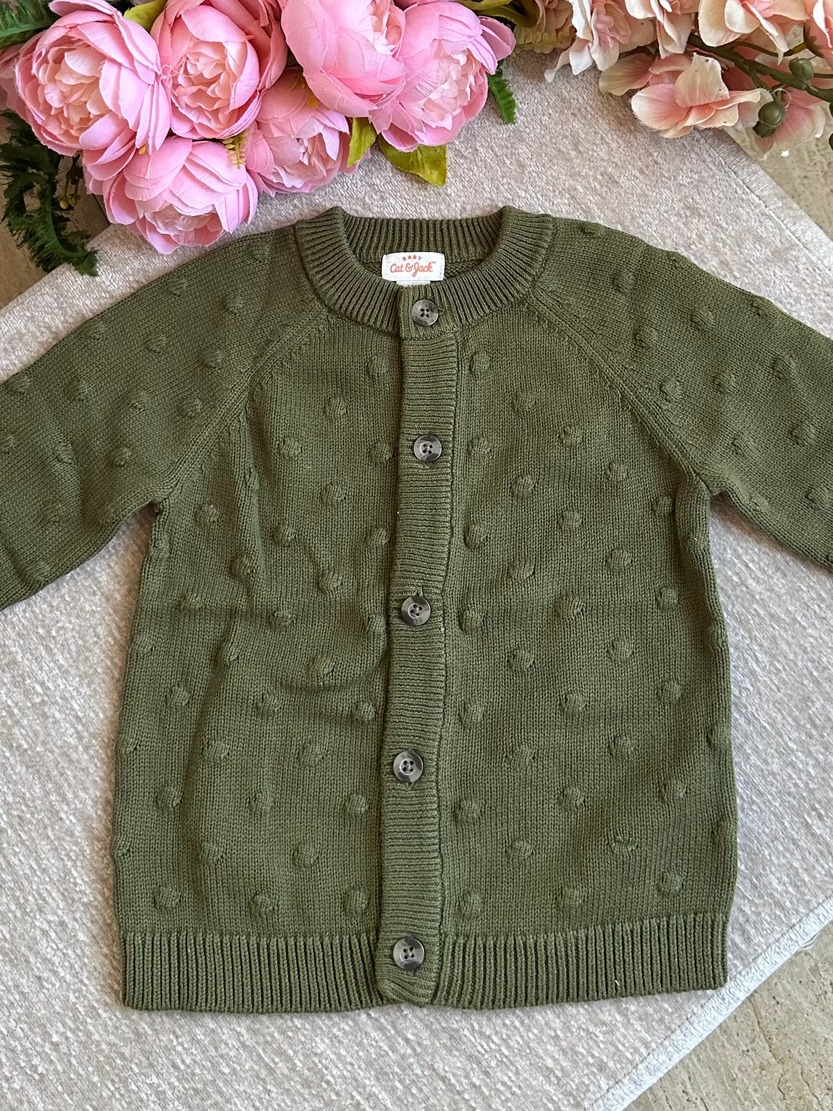 Cat & Jack Knitted Jacket - Army Green
