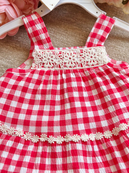 Red Gingham Summer Dress