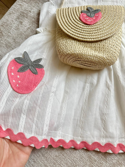 White Dress - Strawberry