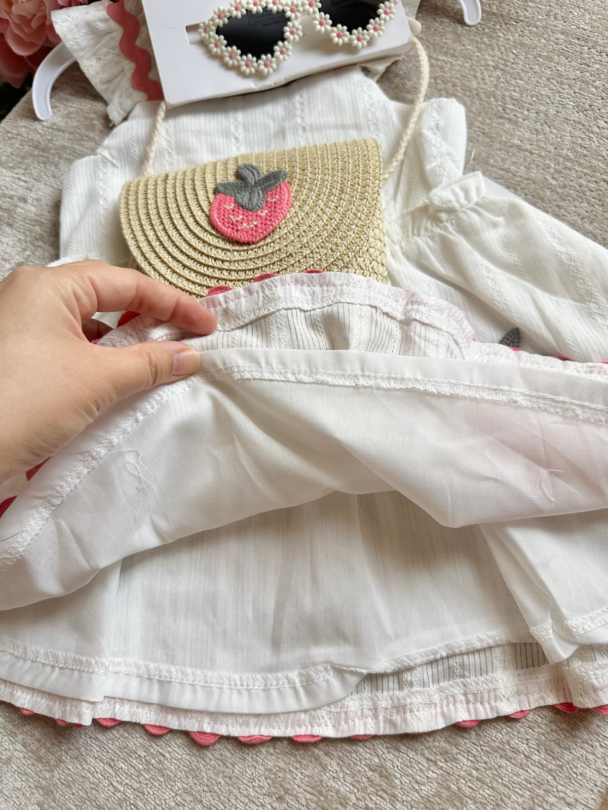 White Dress - Strawberry