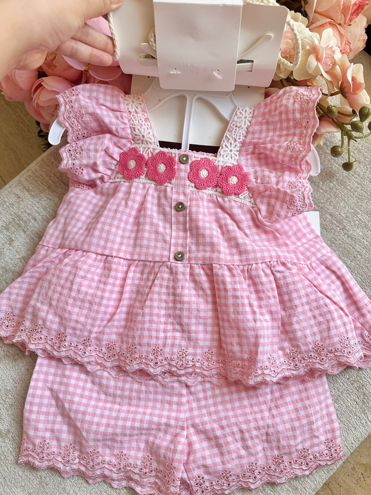 Pink Gingham Short