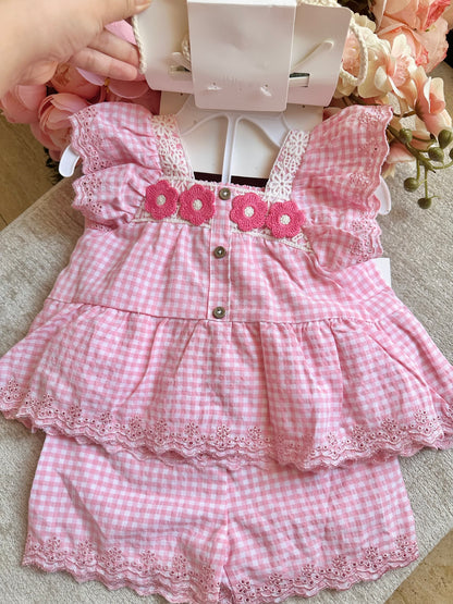 Pink Gingham Short