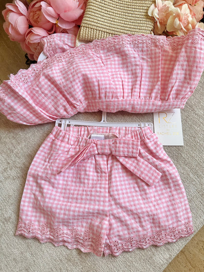 Pink Gingham Short